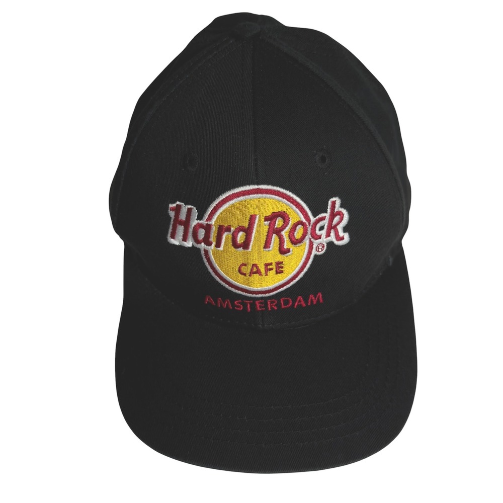 Hard Rock Cafe Amsterdam Hat Men OS Black Excellent Snapback Souvenir Cap